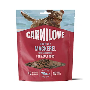 CARNILOVE - SPRØD GODBID MED MAKREL OG HINDBÆR - Small Bites