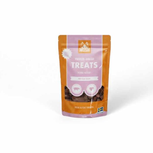 MUSH Freeze-Dried Treats - Grisehjerte, 50g