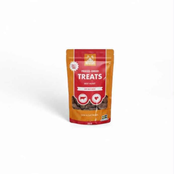 MUSH Freeze-Dried Treats - Oksehjerte, 50g