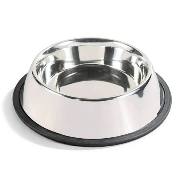 Trixie - Hundeskål i Rustfrit Stål med Gummikant, 0,9 L