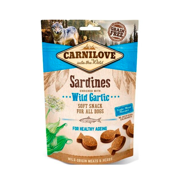 Carnilove - Soft Snack m. Sardiner & Vilde Hvidløg, 200g