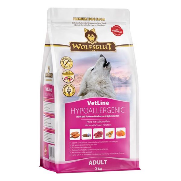 Wolfsblut - VetLine Hypoallergenic 2kg, Diætfoder til hunde med foderintolerance og kløe